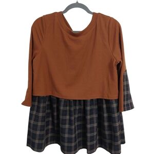 All Row Brown Long Sleeve Top
